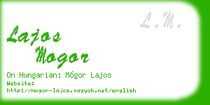 lajos mogor business card